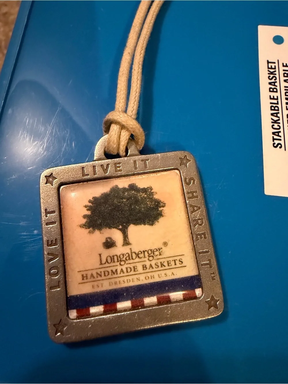 Longaberger 2003 pewter Bee Tie On - love it, live it, have it